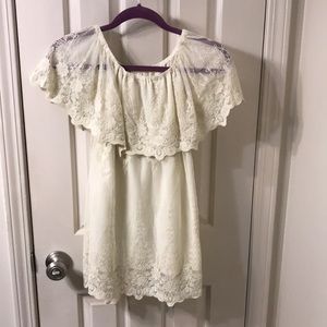 Lace Top On/Off Shoulder Sz L